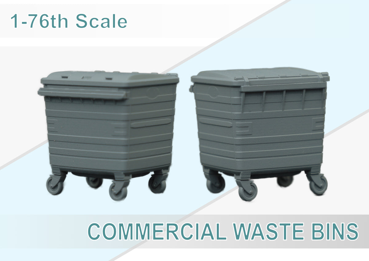 10 Commercial Waste Bins ... 1-76 / OO Gauge Scale