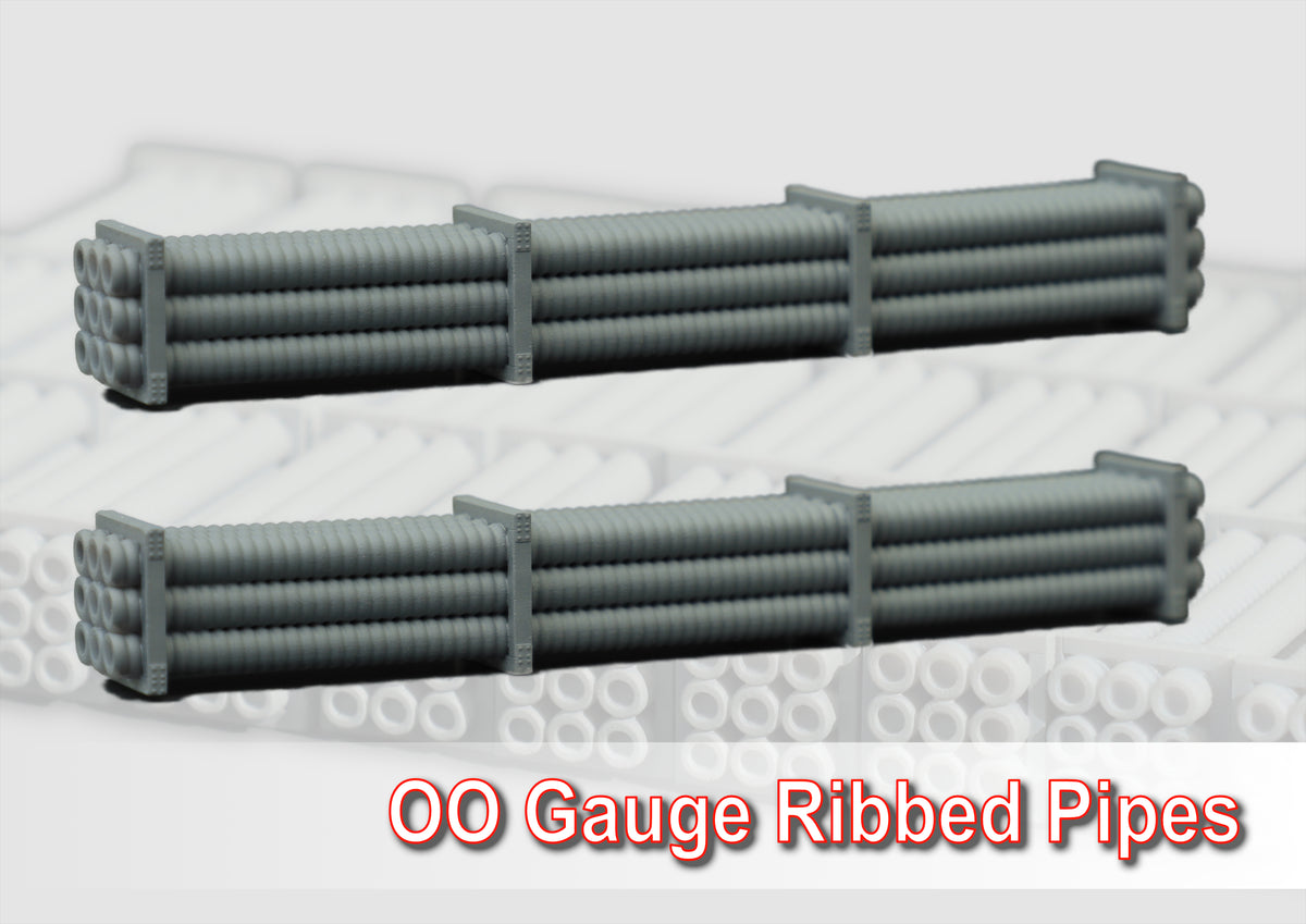 10 Ribbed Pipe crates .. 1-76 / OO Gauge Scale