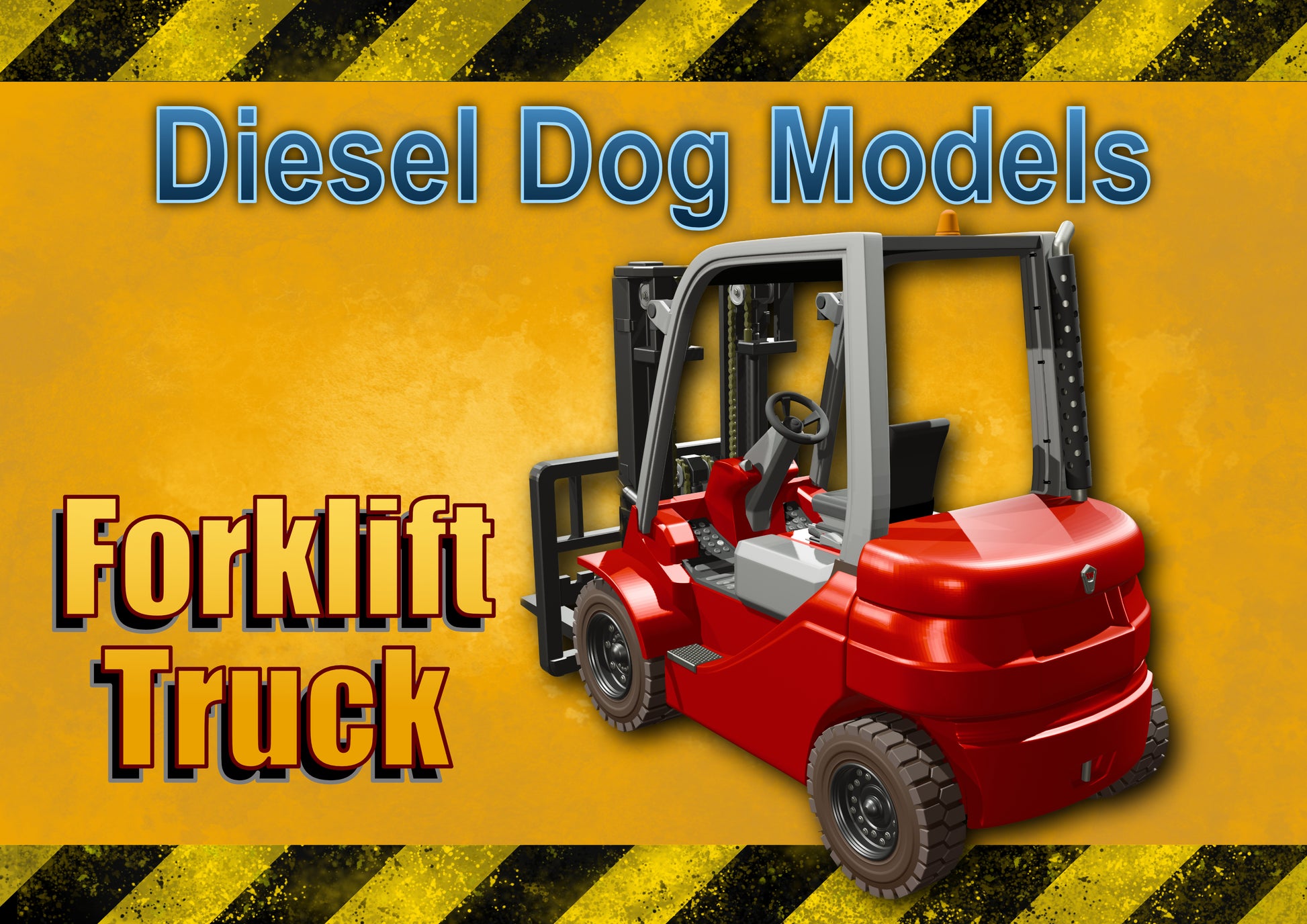 Forklift Truck + Pallets + Oil Drums .....O Gauge/ 1-50 Scale