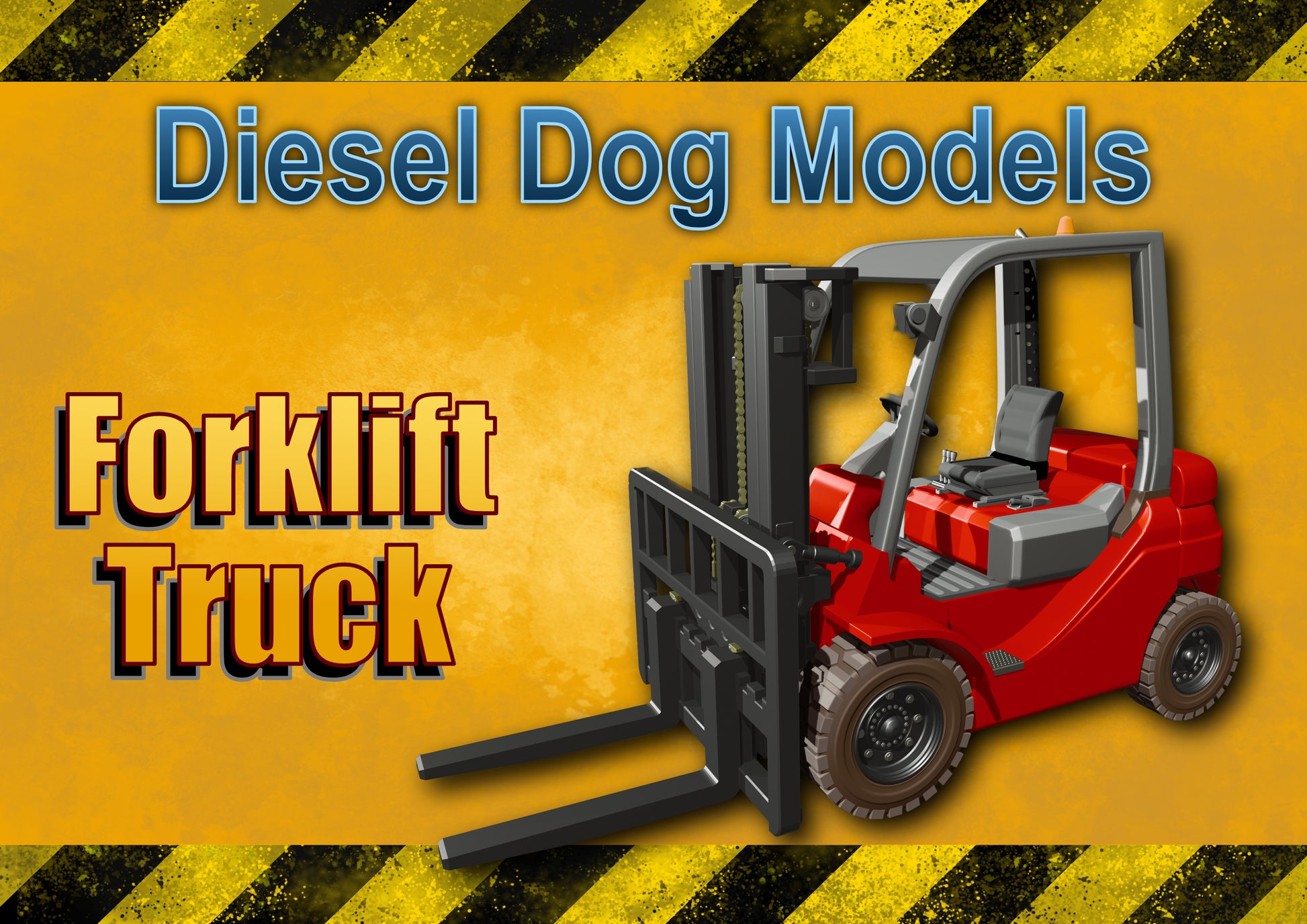 Forklift Truck + Pallets + Oil Drums .....O Gauge/ 1-50 Scale
