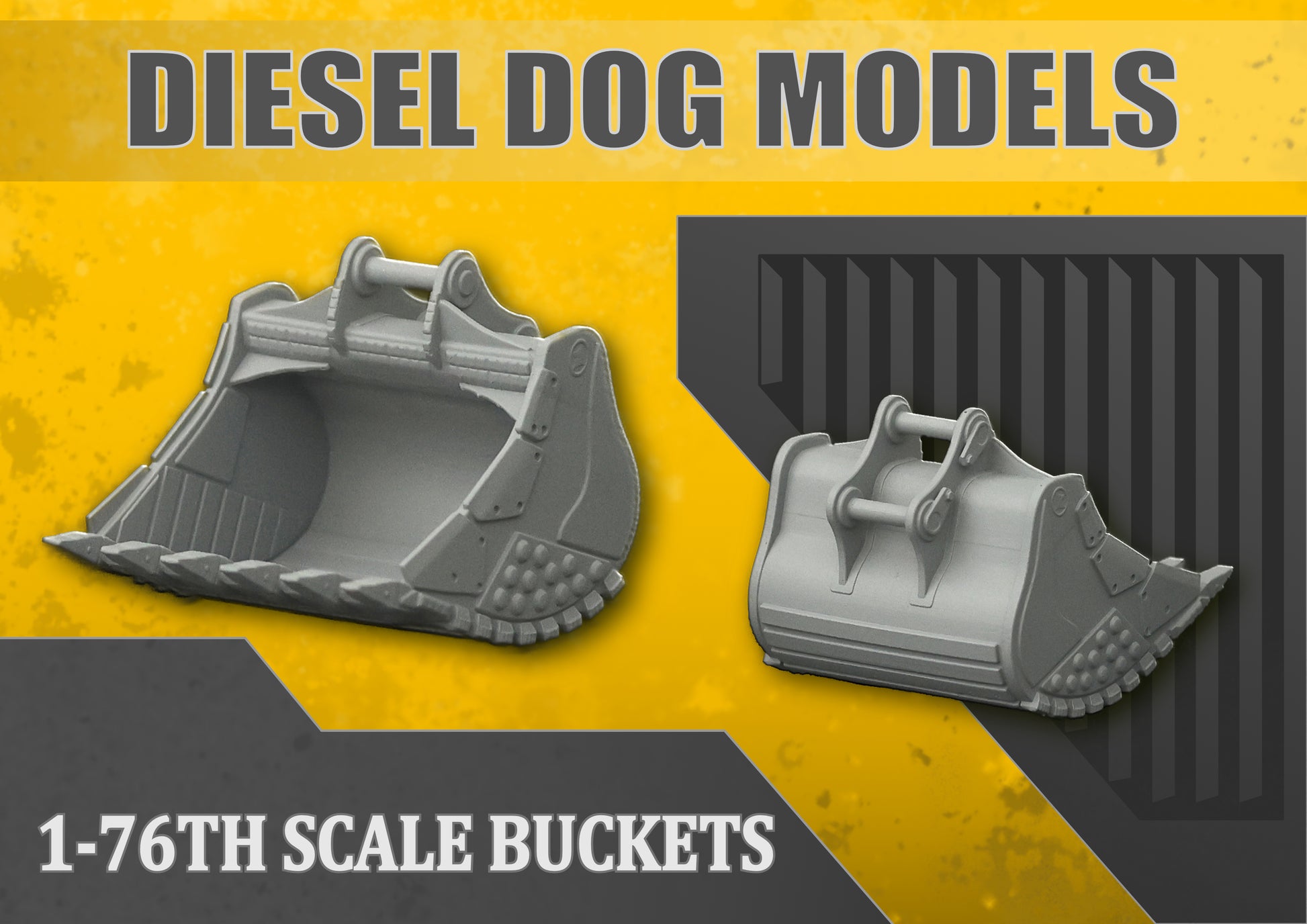 Excavator Buckets 1-76 / OO gauge (Pack Of 5 Buckets)