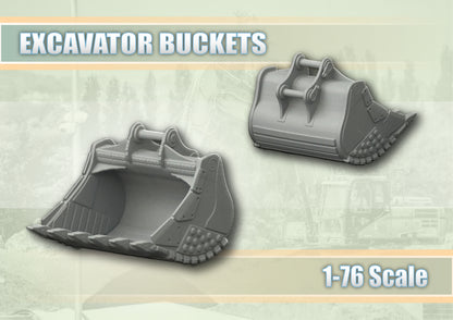 Excavator Buckets 1-76 / OO gauge (Pack Of 5 Buckets)