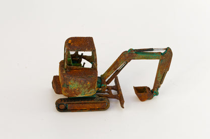 Painted Mini Excavator- Rusty Scrap Edition ... 1/50 Scale (Teal)