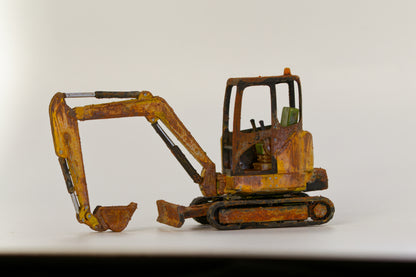 Painted Mini Excavator- Rusty Scrap Edition ... 1/50 Scale (Yellow)