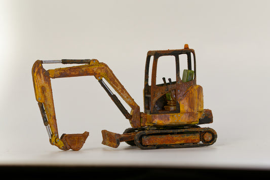 Painted Mini Excavator- Rusty Scrap Edition ... 1/50 Scale (Yellow)