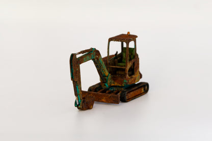 Painted Mini Excavator- Rusty Scrap Edition ... 1/50 Scale (Teal)