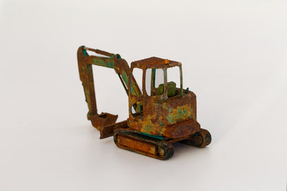 Painted Mini Excavator- Rusty Scrap Edition ... 1/50 Scale (Teal)