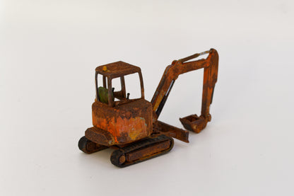 Painted Mini Excavator- Rusty Scrap Edition ... 1/50 Scale (Orange)