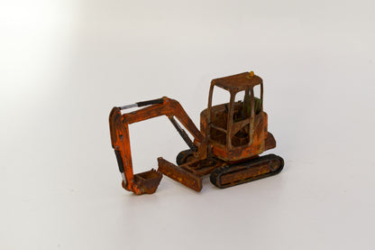 Painted Mini Excavator- Rusty Scrap Edition ... 1/50 Scale (Orange)