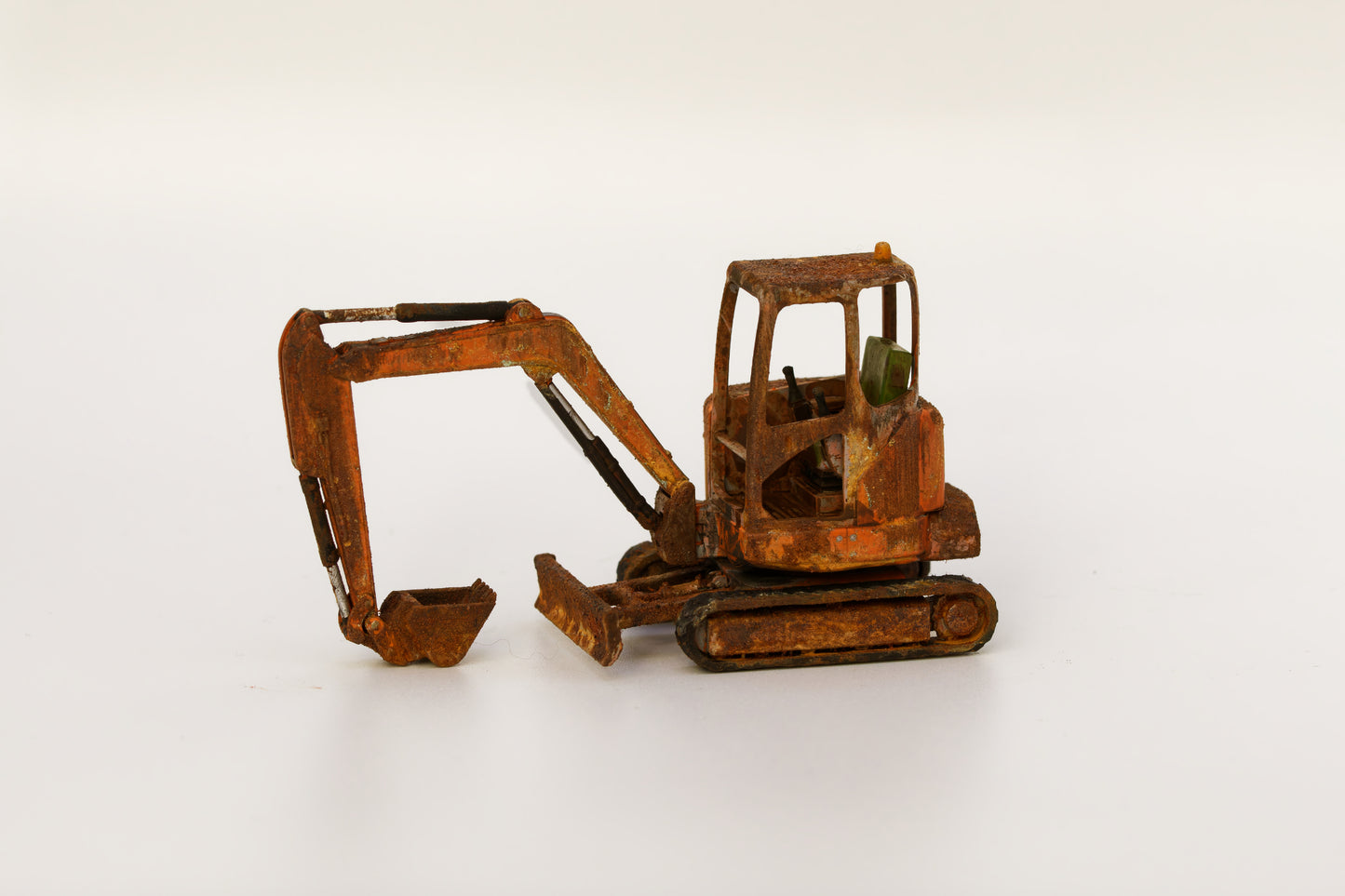 Painted Mini Excavator- Rusty Scrap Edition ... 1/50 Scale (Orange)