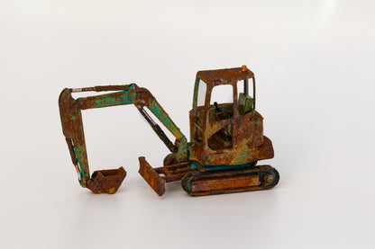 Painted Mini Excavator- Rusty Scrap Edition ... 1/50 Scale (Teal)