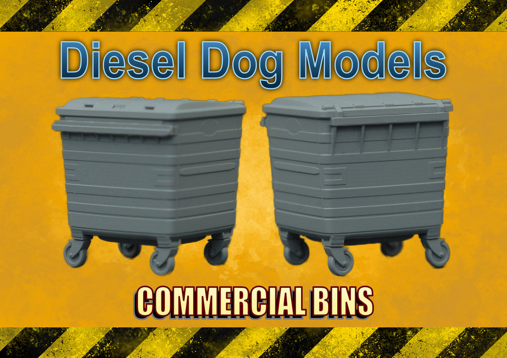 10 Commercial Waste Bins ... 1-50 / O Gauge Scale