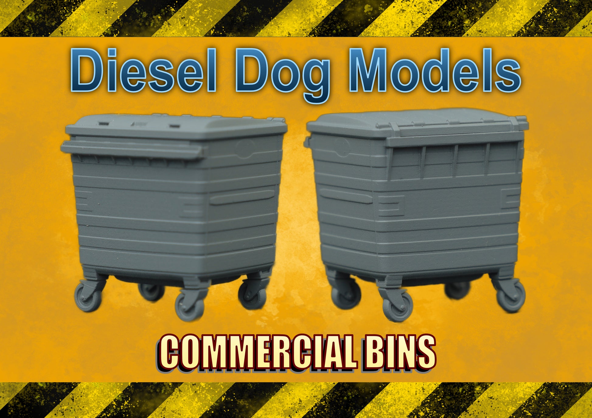 10 Commercial Waste Bins ... 1-50 / O Gauge Scale