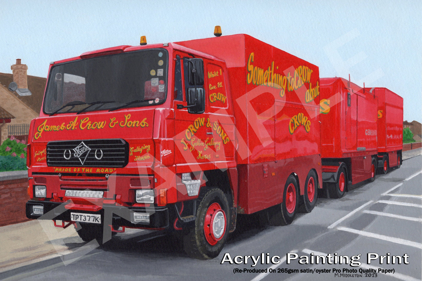 John Crow's Fairground Foden Road Train- Print From An Original Acrylic Painting By Mark Middleton