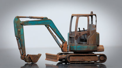 Painted Mini Excavator ... 1/50 - O Gauge Scale