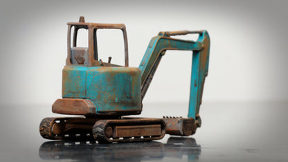Painted Mini Excavator ... 1/50 - O Gauge Scale