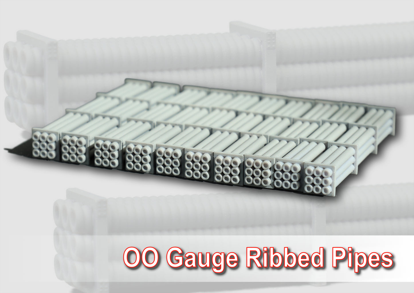 10 Ribbed Pipe crates .. 1-76 / OO Gauge Scale