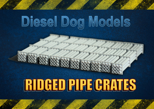 10 Ribbed Pipe crates .. 1-76 / OO Gauge Scale