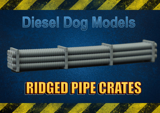 10 Ribbed Pipe crates .. 1-76 / OO Gauge Scale