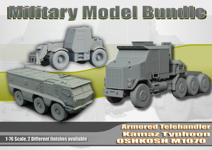 Military Armor Bundle, Kamaz Typhoon + Oshkosh M1070 + Armored Telehandler Kit ... 1/76 - OO Gauge Scale (Copy)