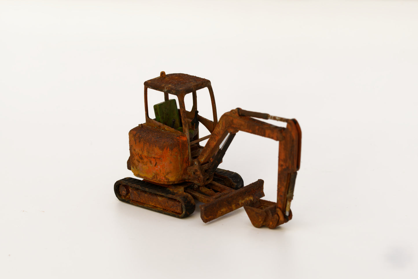 Painted Mini Excavator- Rusty Scrap Edition ... 1/50 Scale (Orange)