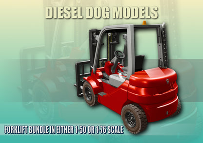 Forklift Truck + Pallets + Oil Drums .....OO Gauge/ 1-76 Scale