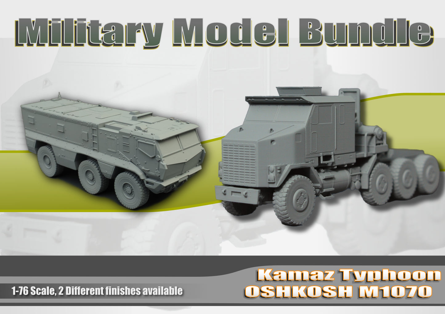 Military Armor Bundle, Kamaz Typhoon + Oshkosh M1070 ... 1/76 - OO Gauge Scale