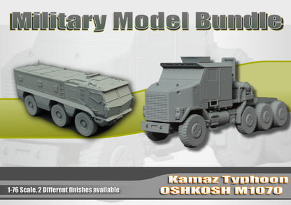 Military Armor Bundle, Kamaz Typhoon + Oshkosh M1070 ... 1/76 - OO Gauge Scale