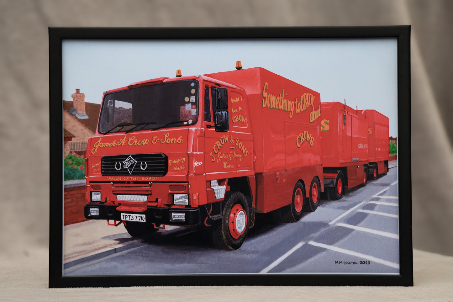 John Crow's Fairground Foden Road Train- Print From An Original Acrylic Painting By Mark Middleton